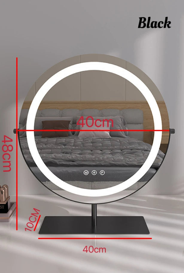 Vanity Makeup Mirror with Lights Three Color Lighting Modes Free 15X Magnification Mirror Smart Touch Control 360° Rotation