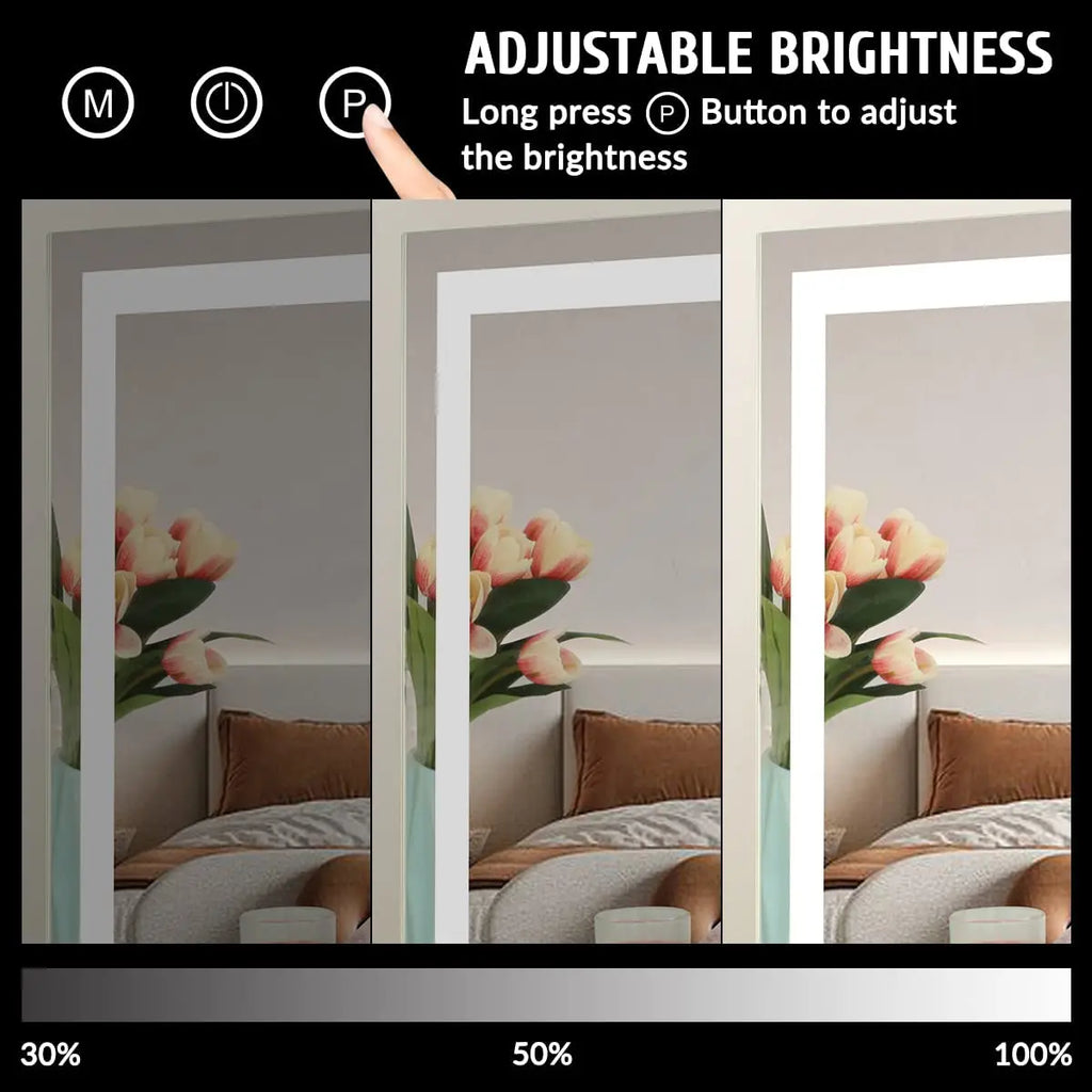 Vanity Makeup Mirror with Lights Three Color Lighting Modes Free 15X Magnification Mirror Smart Touch Control 360° Rotation