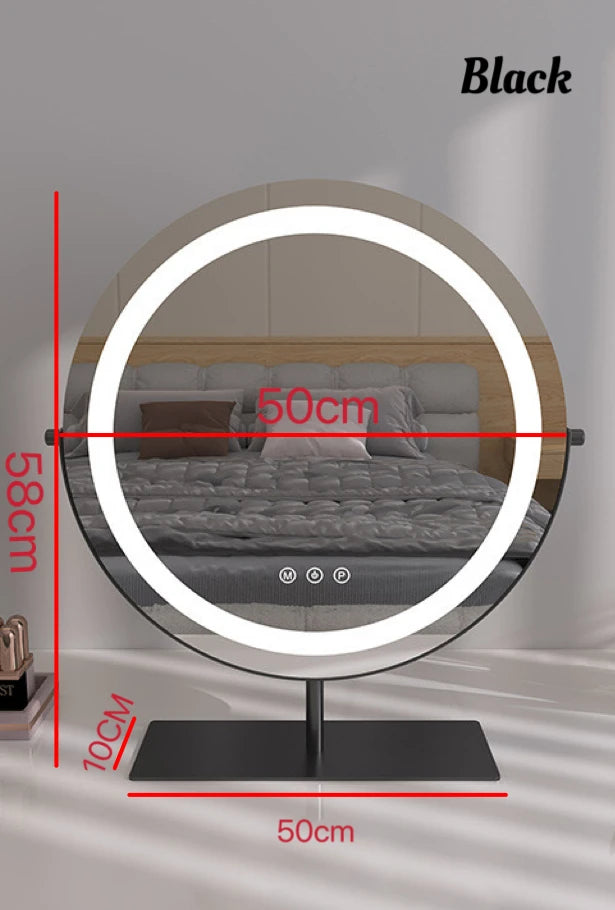 Vanity Makeup Mirror with Lights Three Color Lighting Modes Free 15X Magnification Mirror Smart Touch Control 360° Rotation