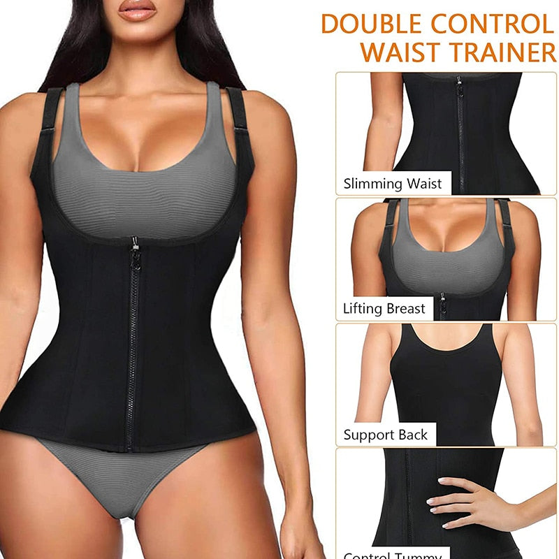 Women's Waist Trainer Corset Zipper Vest