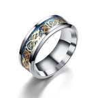 Stainless Steel Wedding Band Dragon Ring