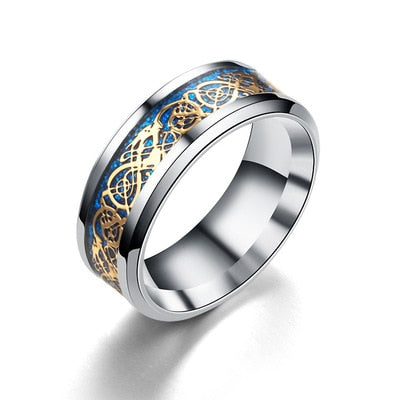 Stainless Steel Wedding Band Dragon Ring