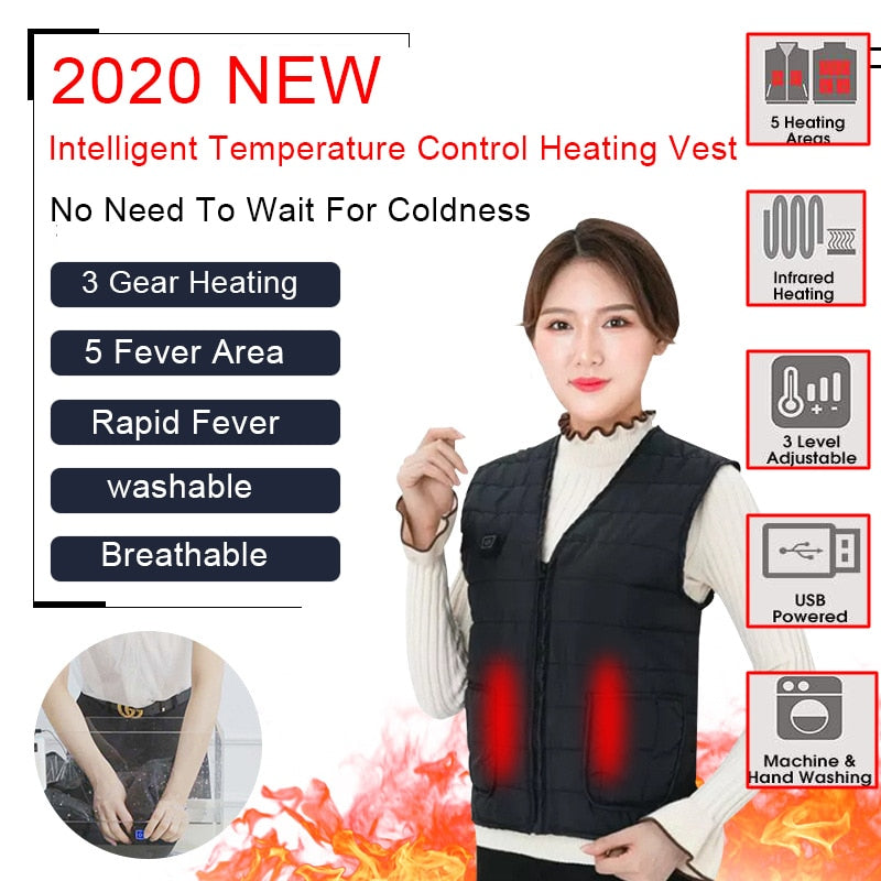 Unisex Smart Heating  Winter Warm Jacket