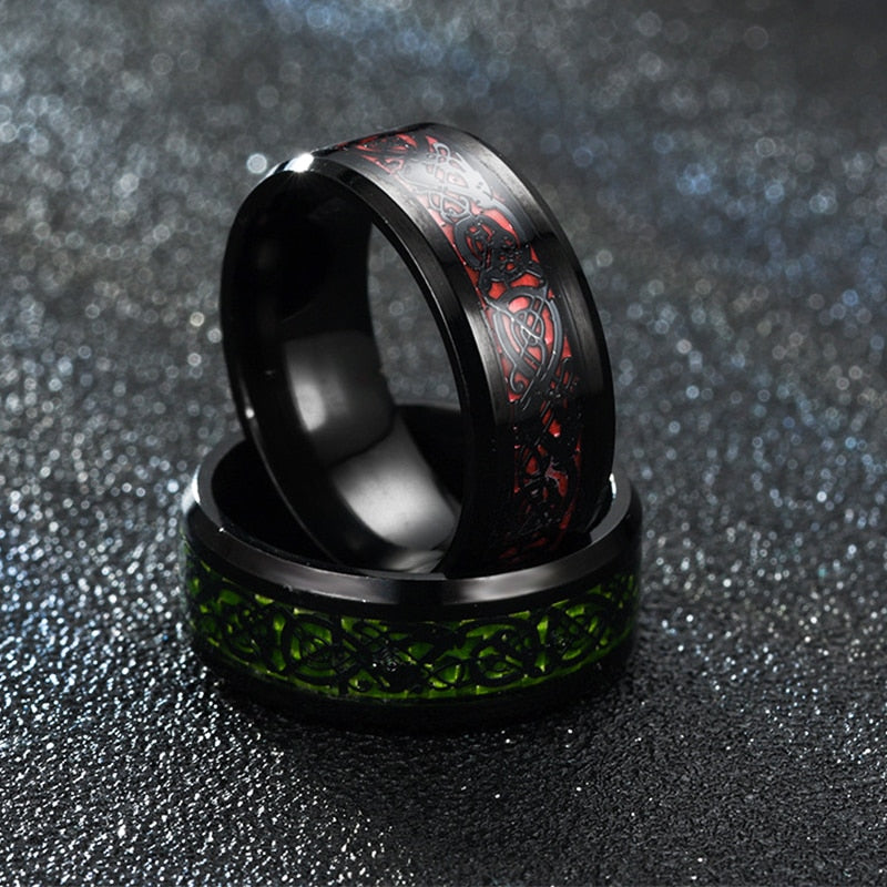 Stainless Steel Wedding Band Dragon Ring