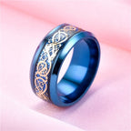 Stainless Steel Wedding Band Dragon Ring