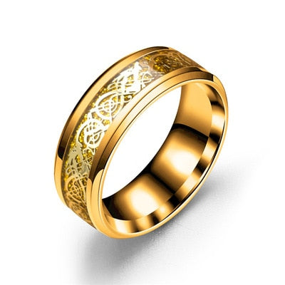 Stainless Steel Wedding Band Dragon Ring