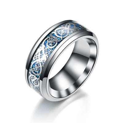 Stainless Steel Wedding Band Dragon Ring