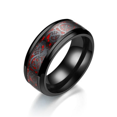 Stainless Steel Wedding Band Dragon Ring