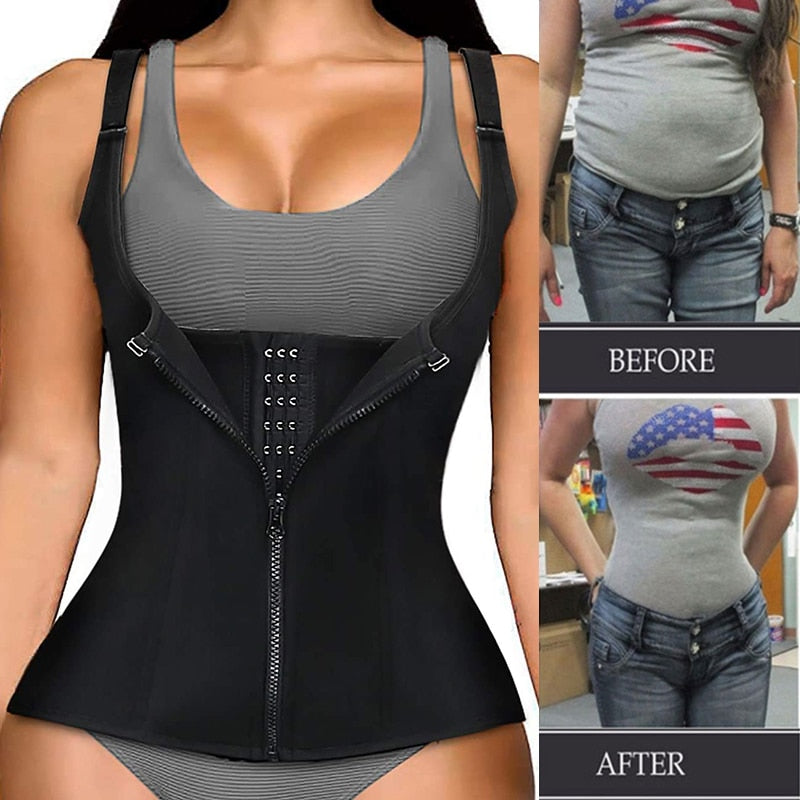 Women's Waist Trainer Corset Zipper Vest