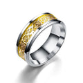 Stainless Steel Wedding Band Dragon Ring